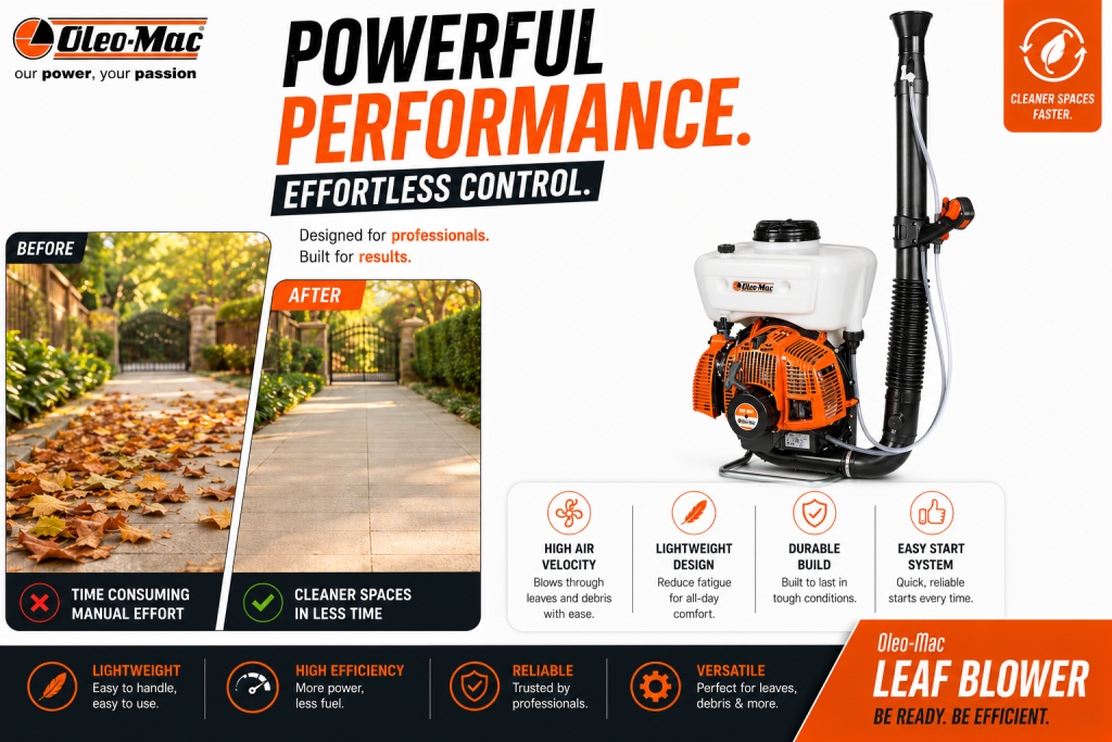 Leaf blowing and orchard spraying

