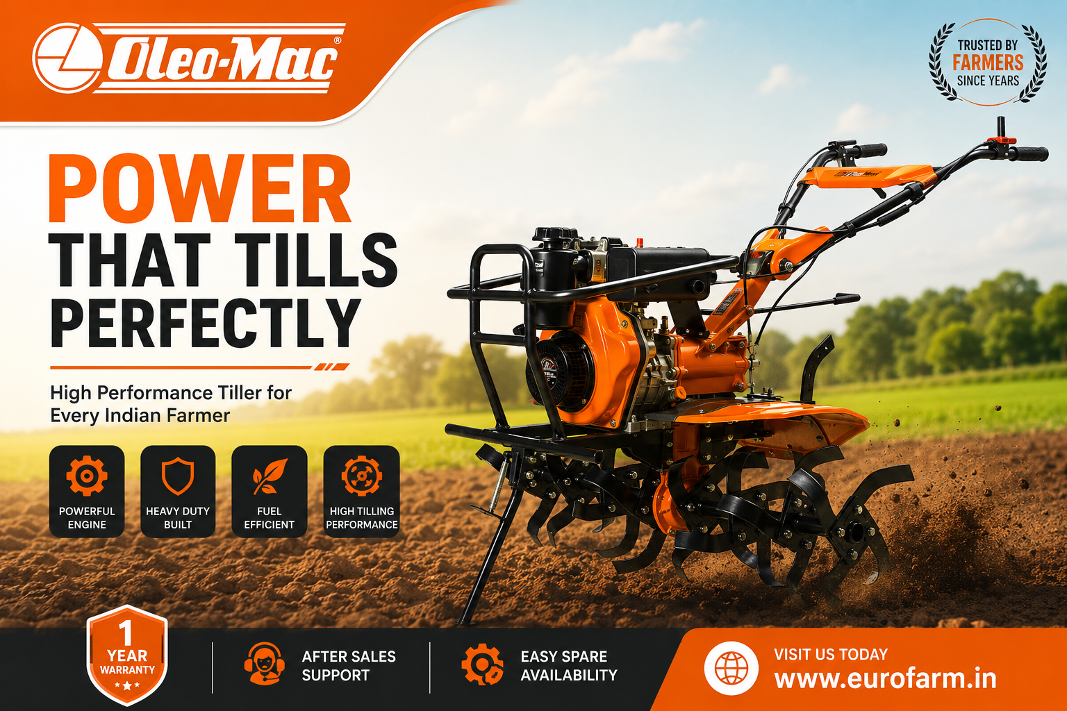 Oleo-Mac Power Weeder and Rotary Cultivator